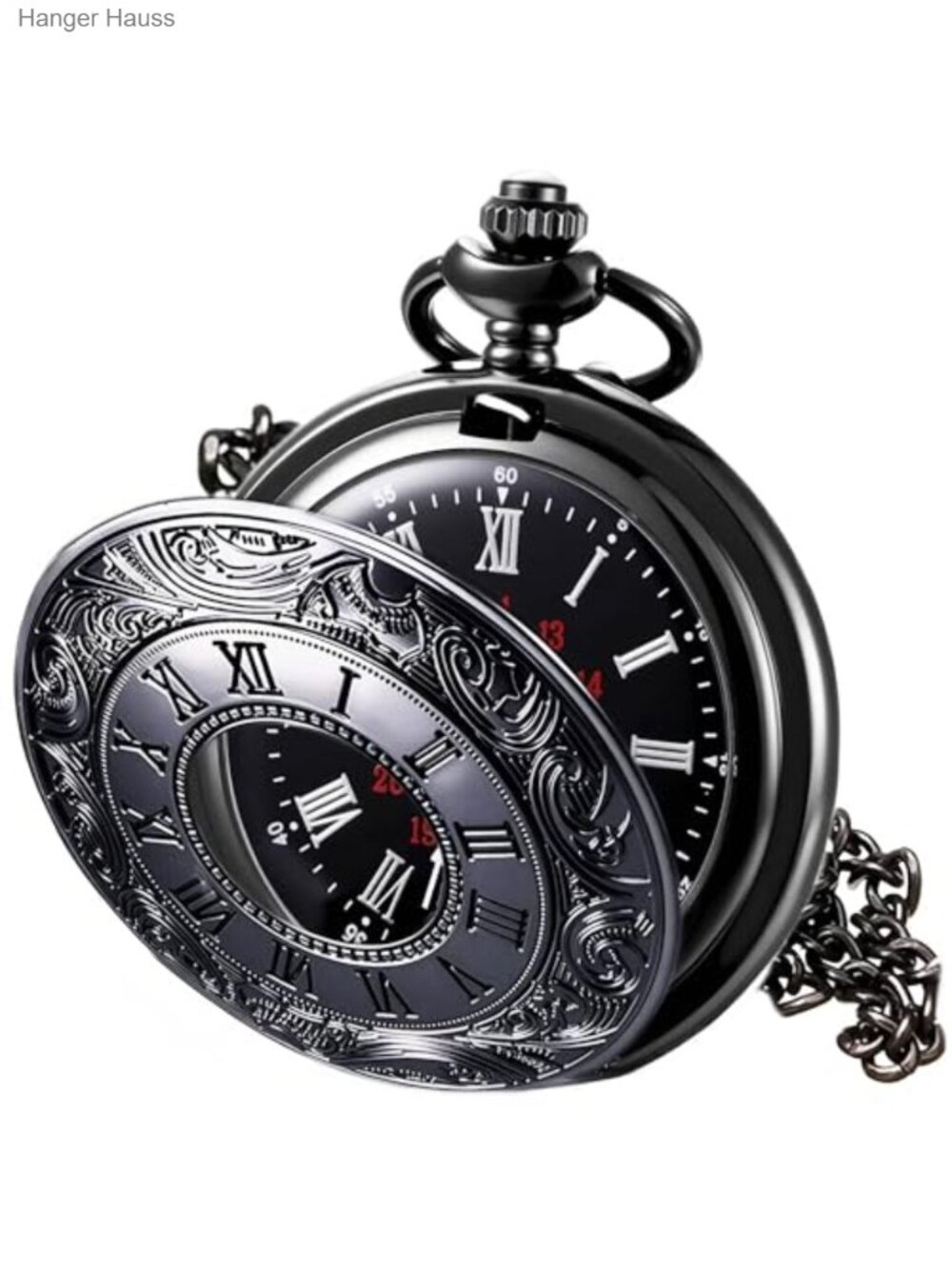 Vintage Pocket Watch for Men Roman Numerals Quartz with Chain Gift Father's Day
